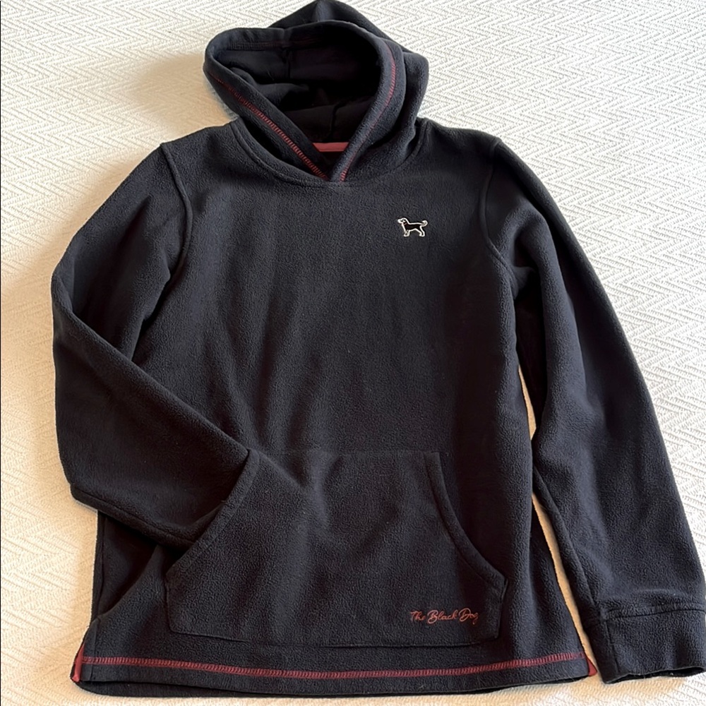 Black Dog Dark Navy Hoodie with Red Accents Biys Size Large